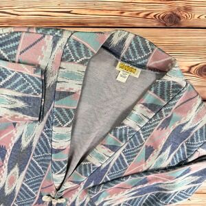 Vintage Mondiki Cardigan Women 8 Southwestern Sweater Rope Button Aztec Geometri